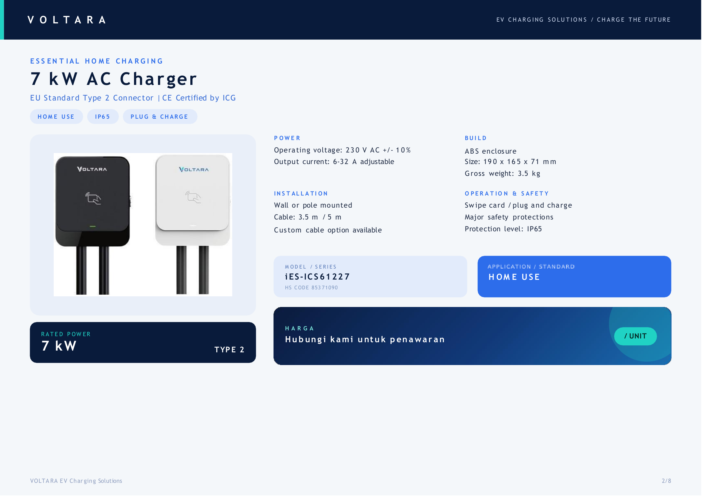 7 kW AC Charger Voltara