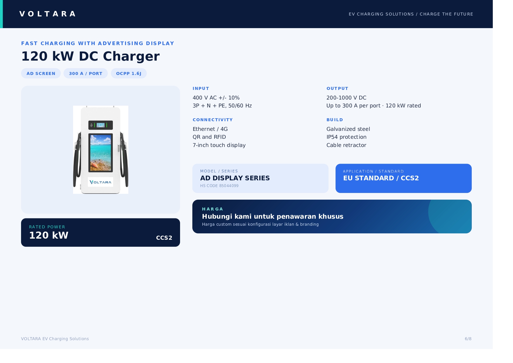 120 kW Fast DC Charger with Advertising Display Voltara